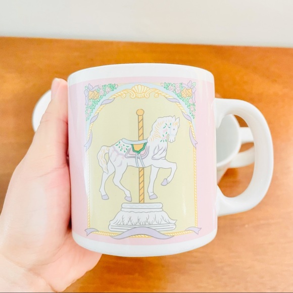 Carousel Horse Mug Pastel Colored Vintage Look